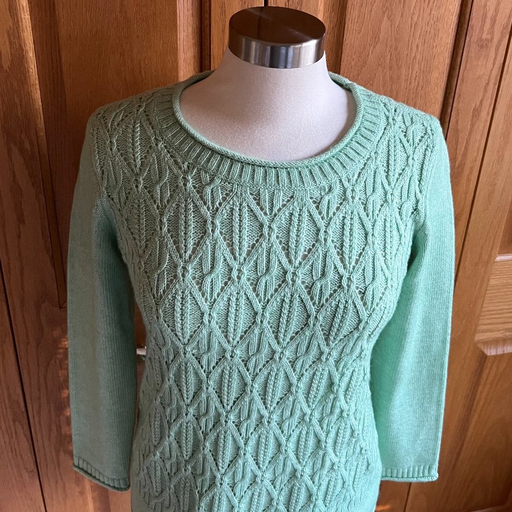 TALBOTS - Cable Knit Rolled Edge Sweater - NEW with Tag
